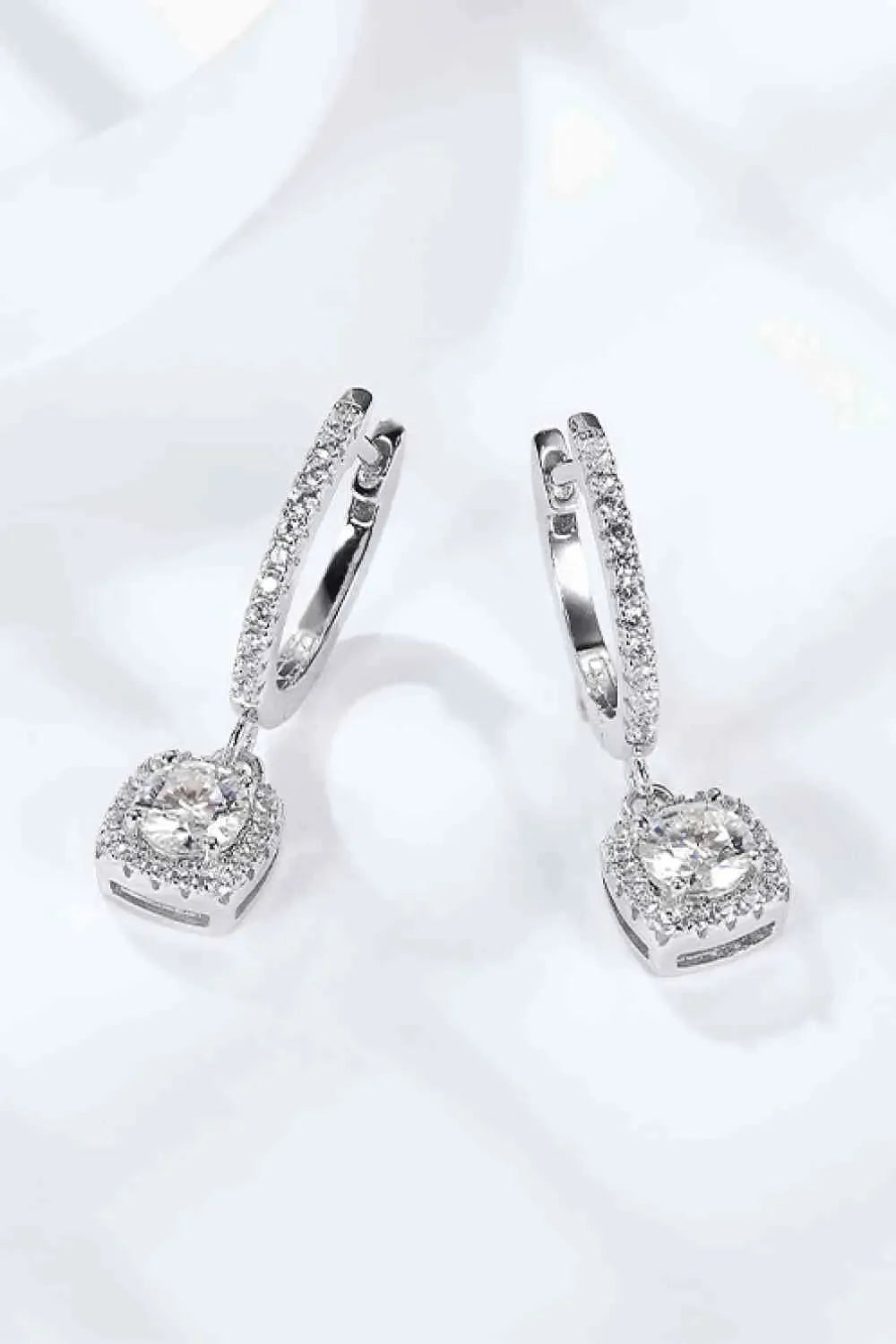 Adored Moissanite Huggie Drop Earrings Moissanite - Tophatter Daily Deals
