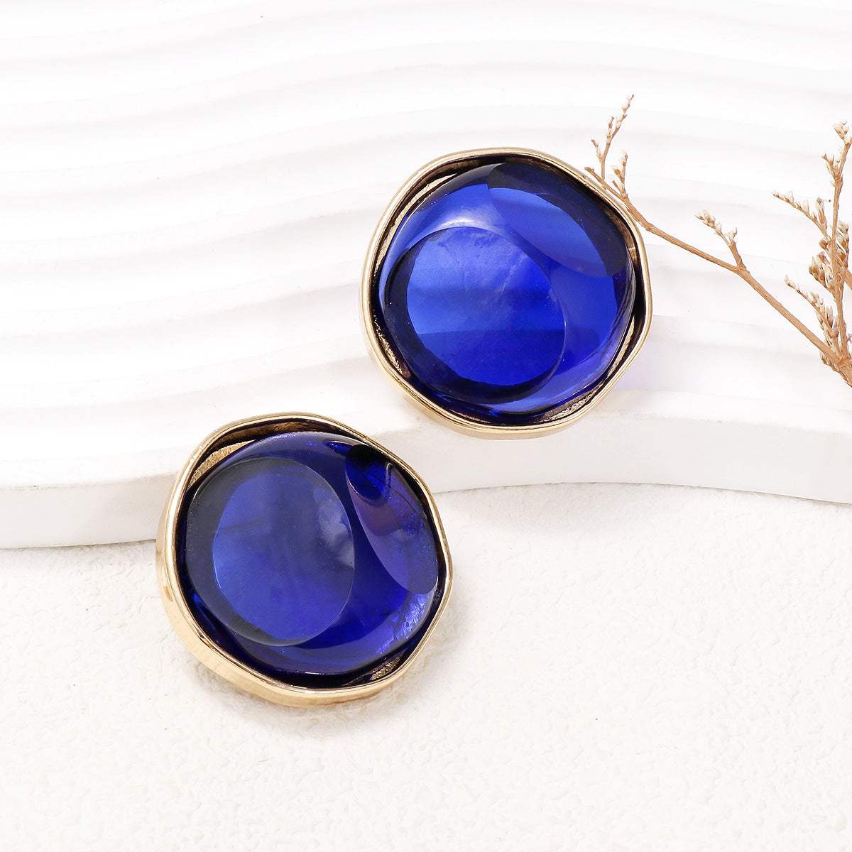 Alloy Geometric Earrings Royal Blue One Size Earrings - Tophatter Daily Deals