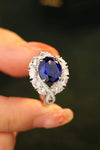 5 Carat Lab-Grown Sapphire Platinum-Plated Ring Rings - Tophatter Daily Deals