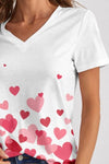 Heart V-Neck Short Sleeve T-Shirt Women's T-Shirts - Tophatter Daily Deals