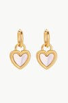 Inlaid Shell Heart Drop Earrings Gold One Size Earrings - Tophatter Daily Deals