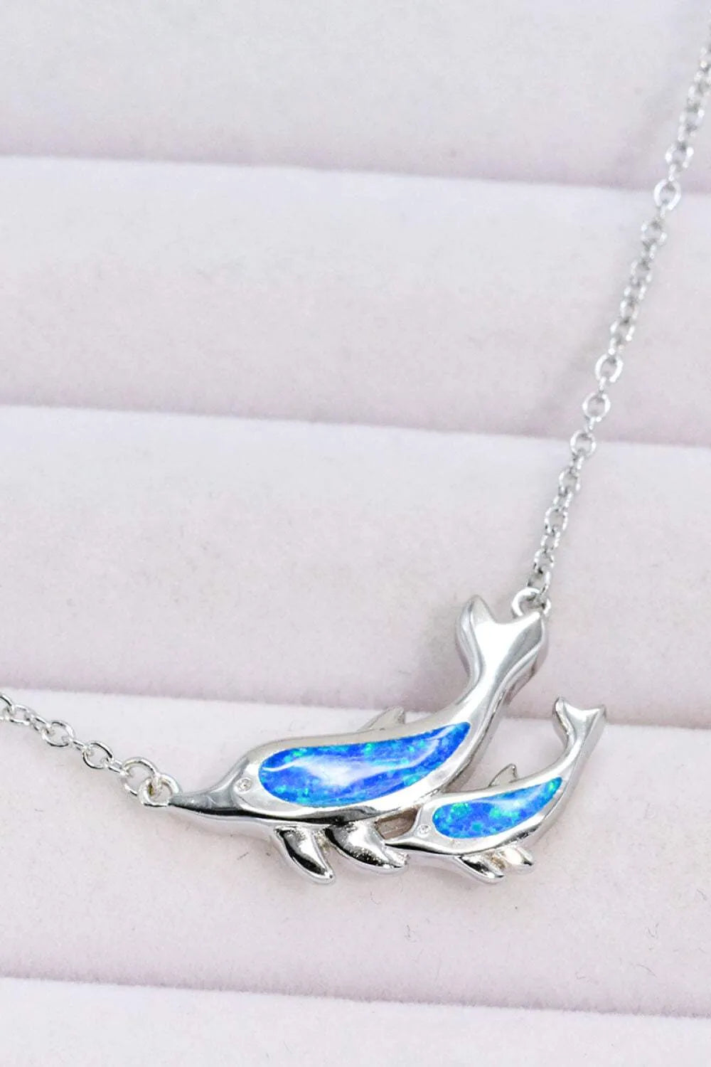 Opal Dolphin Chain-Link Necklace Opal - Tophatter Daily Deals