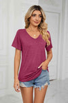 Short Sleeve V-Neck T-Shirt Women's T-Shirts - Tophatter Daily Deals