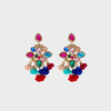 Flower Shape Rhinestone Alloy Dangle Earrings Navy One Size Earrings - Tophatter Daily Deals