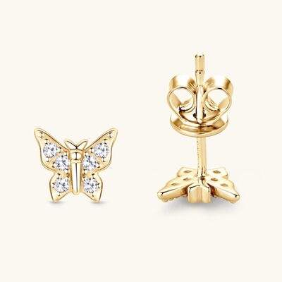 Moissanite 925 Sterling Silver Butterfly Stud Earrings Moissanite - Tophatter Daily Deals