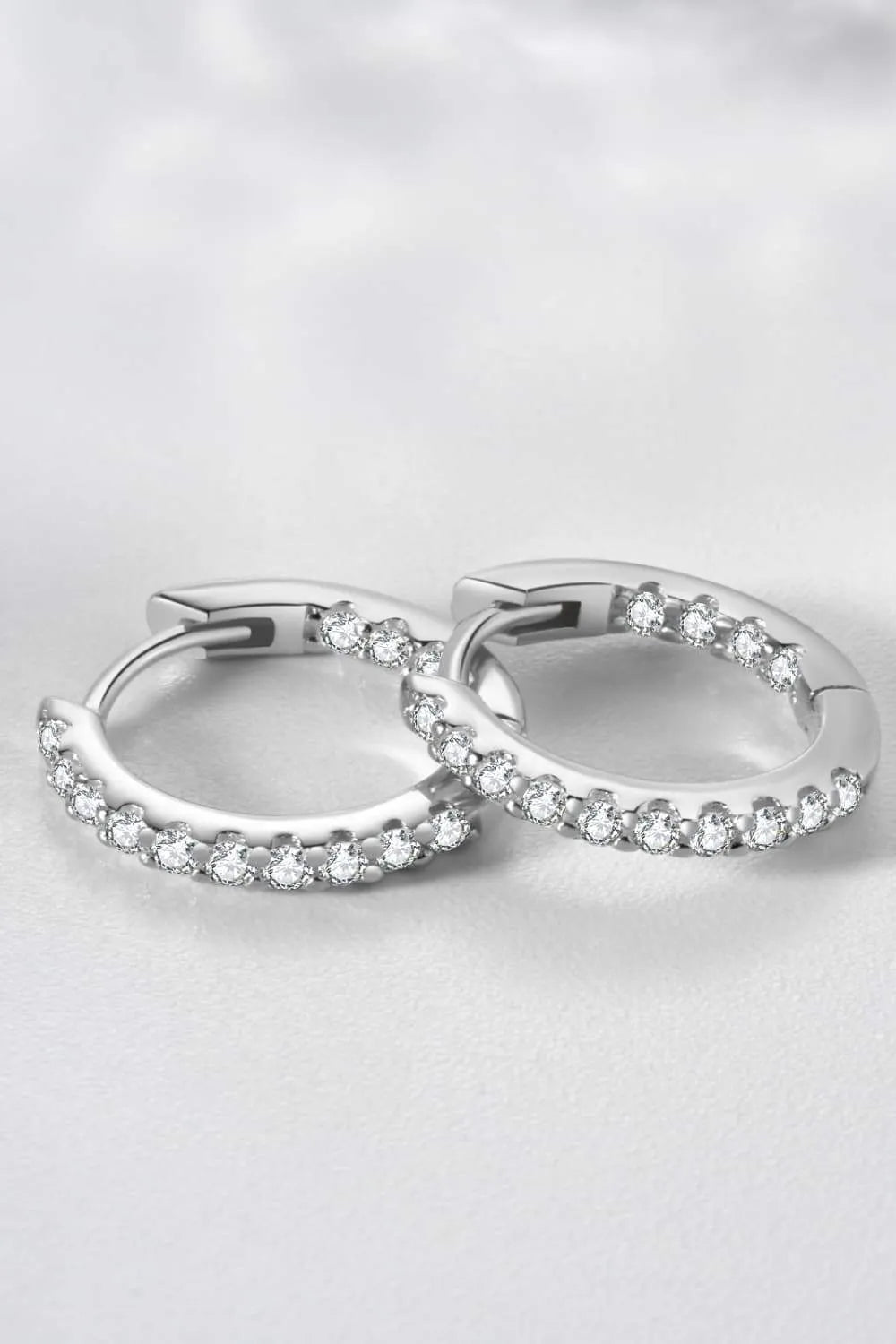 Inlaid Zircon 925 Sterling Silver Huggie Earrings Earrings - Tophatter Daily Deals