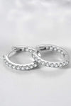 Inlaid Zircon 925 Sterling Silver Huggie Earrings Earrings - Tophatter Daily Deals