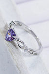 Crystal Heart 925 Sterling Silver Ring Rings - Tophatter Daily Deals