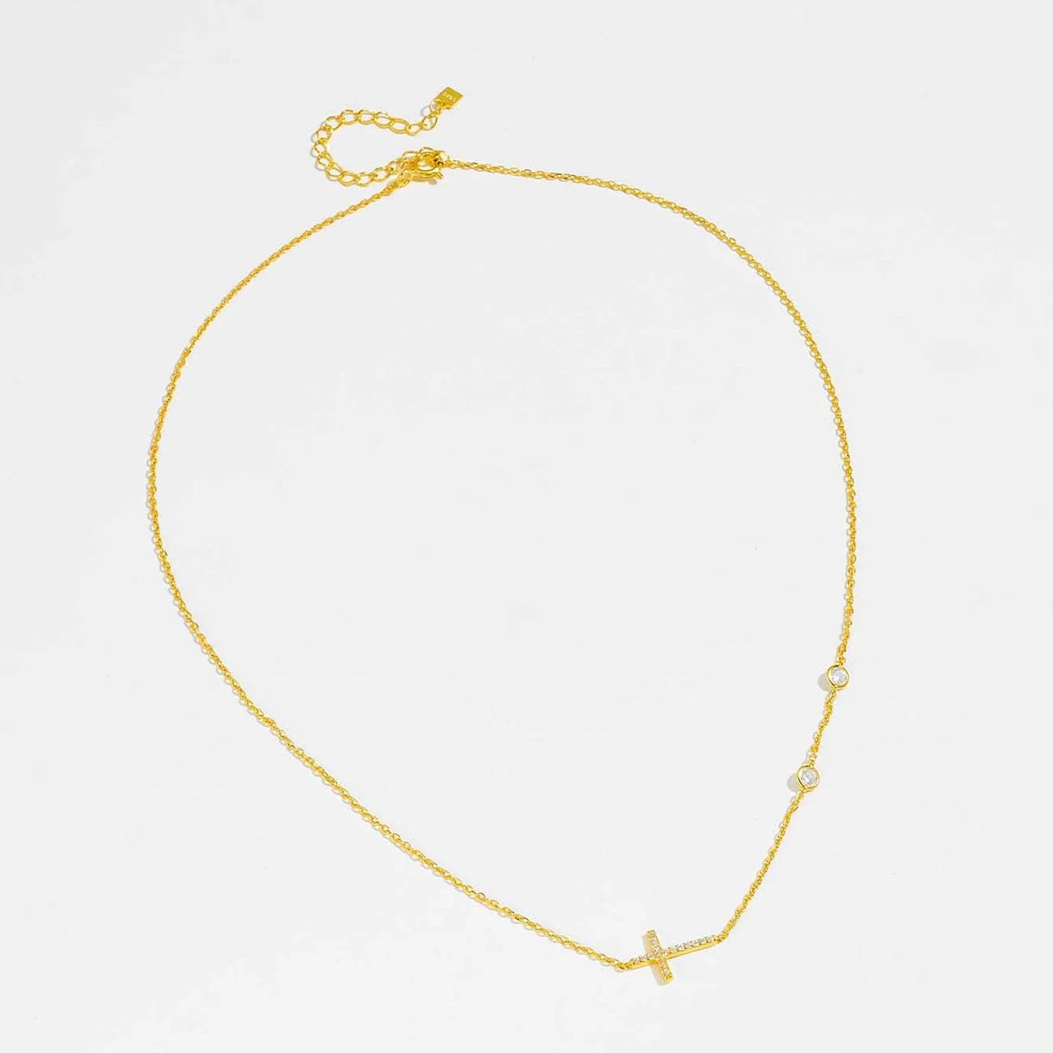 Zircon 925 Sterling Silver Cross Necklace Necklaces - Tophatter Daily Deals