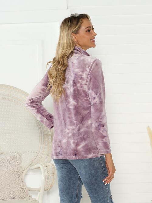 Tie-Dye Half Button Long Sleeve T-Shirt Women's T-Shirts - Tophatter Daily Deals