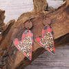 PU Leather Wood Heart Dangle Earrings Earrings - Tophatter Daily Deals