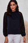 Lace Raglan Sleeve Gathered Detail Blouse Blouses - Tophatter Daily Deals