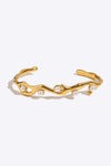 Inlaid Synthetic Pearl Open Bracelet Gold One Size Bracelets - Tophatter Daily Deals