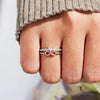 Heart Number 8 Zircon Double-Layered Ring Rings - Tophatter Daily Deals