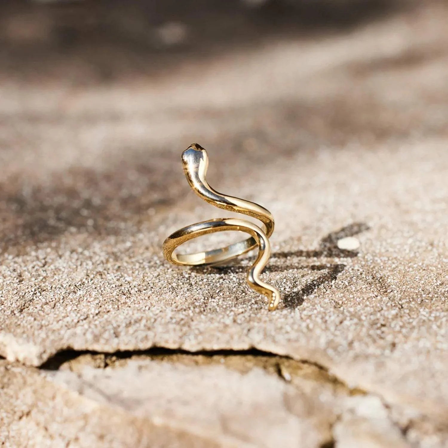 Snake Shape 18K Gold-Plated Bypass Ring Rings - Tophatter Daily Deals