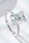 4 Carat Moissanite 4-Prong Side Stone Ring - Tophatter Deals