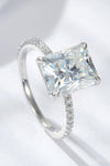 4 Carat Moissanite 4-Prong Side Stone Ring Silver Moissanite - Tophatter Daily Deals