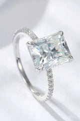 4 Carat Moissanite 4-Prong Side Stone Ring Silver Moissanite - Tophatter Daily Deals