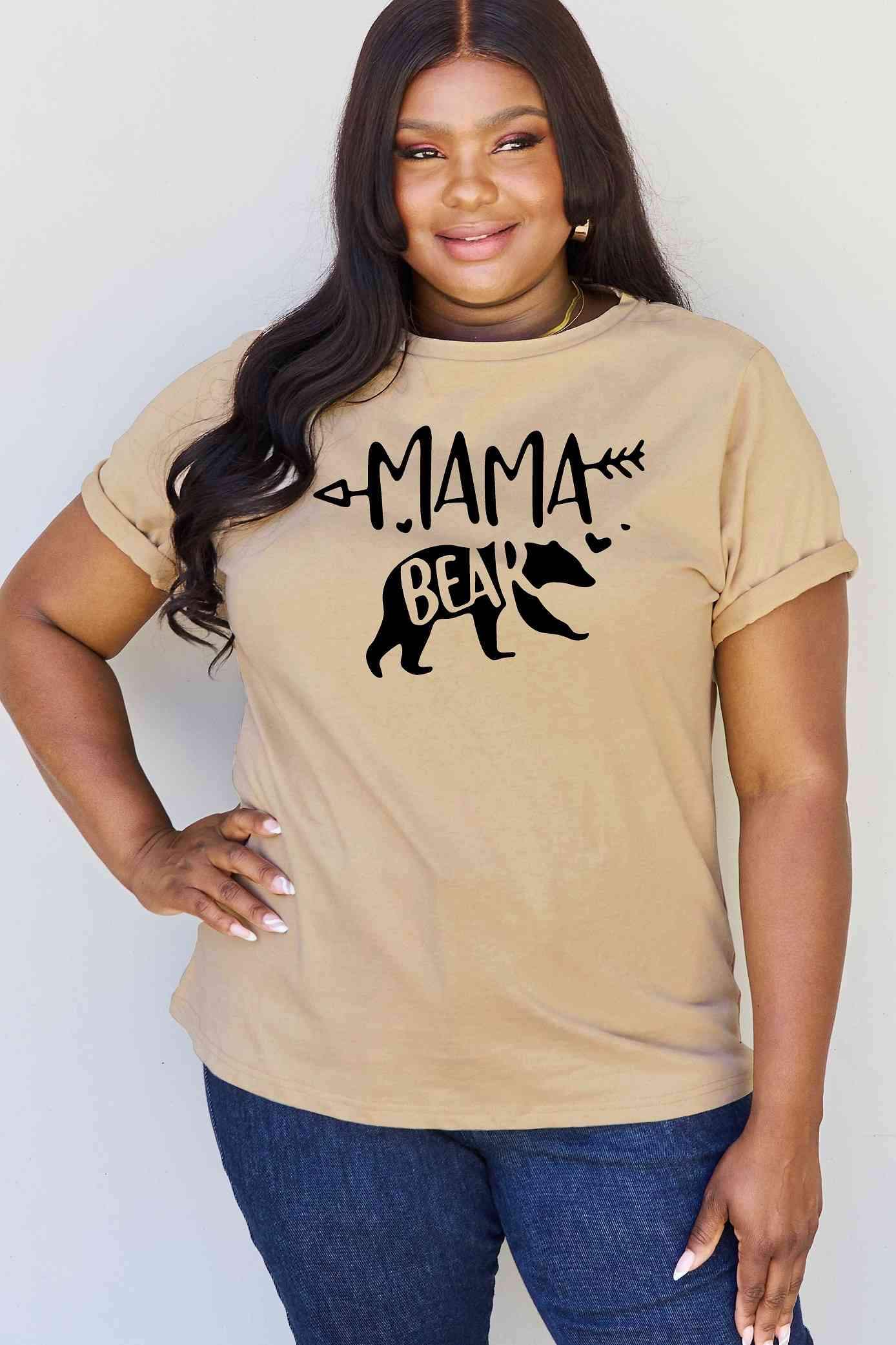 Simply Love Full Size MAMA BEAR Graphic Cotton T-Shirt Women's T-Shirts - Tophatter Daily Deals