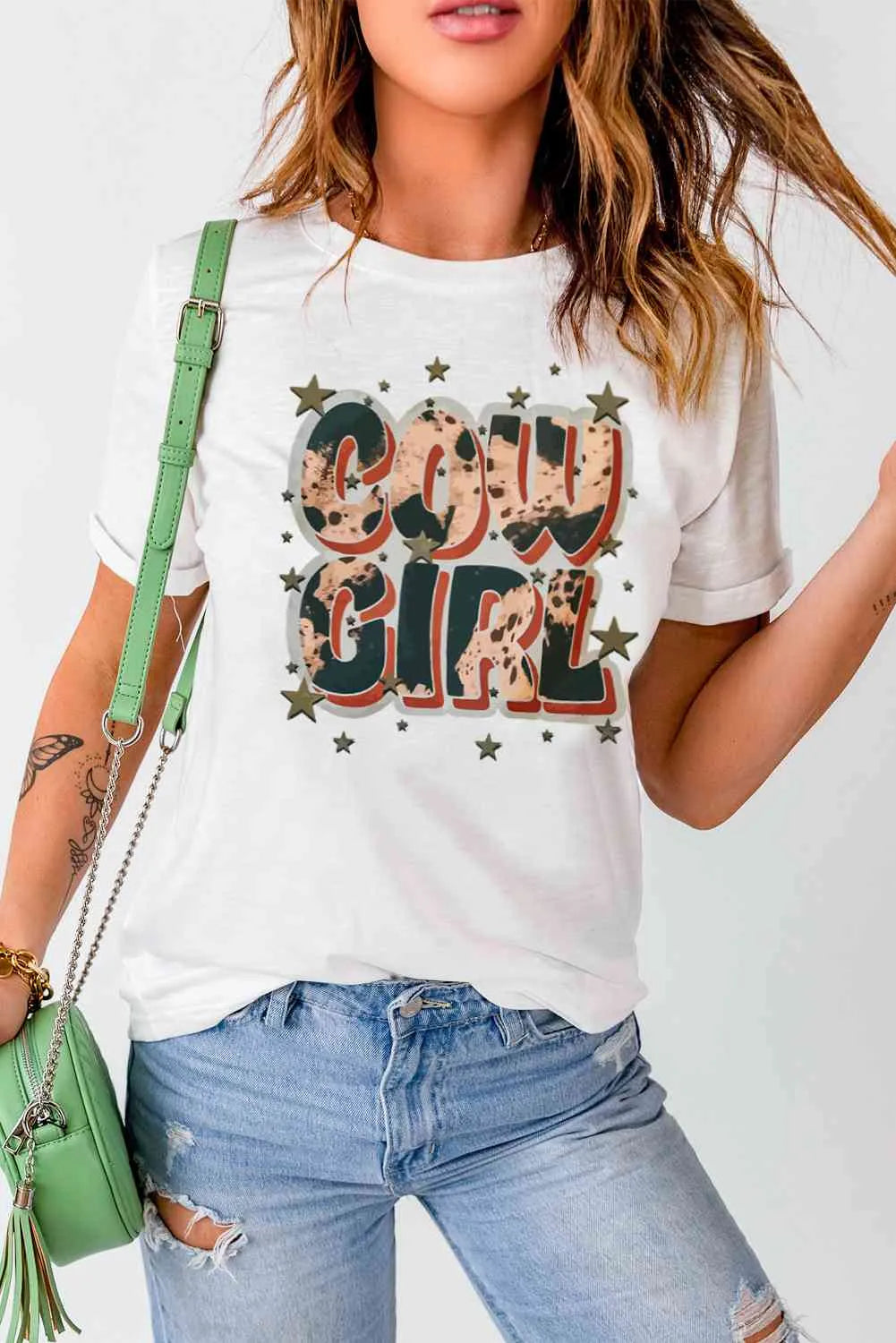 COWGIRL Graphic Tee Shirt Women's T-Shirts - Tophatter Daily Deals