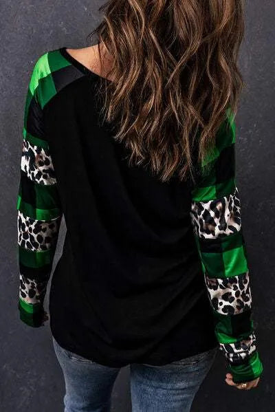 LUCKY Plaid Long Sleeve T-Shirt Women's T-Shirts - Tophatter Daily Deals