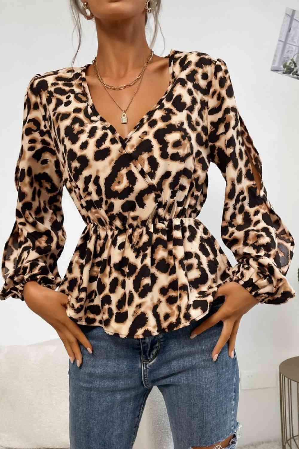 Leopard Puff Sleeve Blouse Leopard Blouses - Tophatter Daily Deals