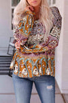 Bohemian Long Flounce Sleeve V-Neck Blouse Blouses - Tophatter Daily Deals