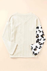 Leopard Textured V-Neck Top Blouses - Tophatter Daily Deals