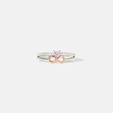 Heart Number 8 Zircon Double-Layered Ring Silver Rings - Tophatter Daily Deals