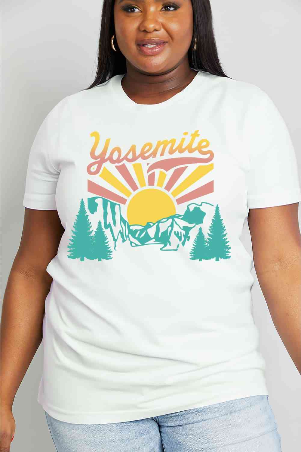 Simply Love Full Size YOSEMITE Graphic Cotton Tee Women's T-Shirts - Tophatter Daily Deals