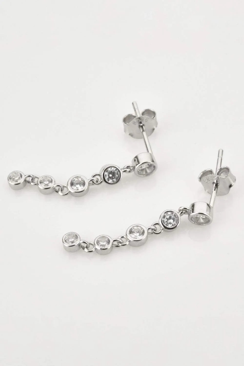 Inlaid Zircon 925 Sterling Silver Earrings Earrings - Tophatter Daily Deals