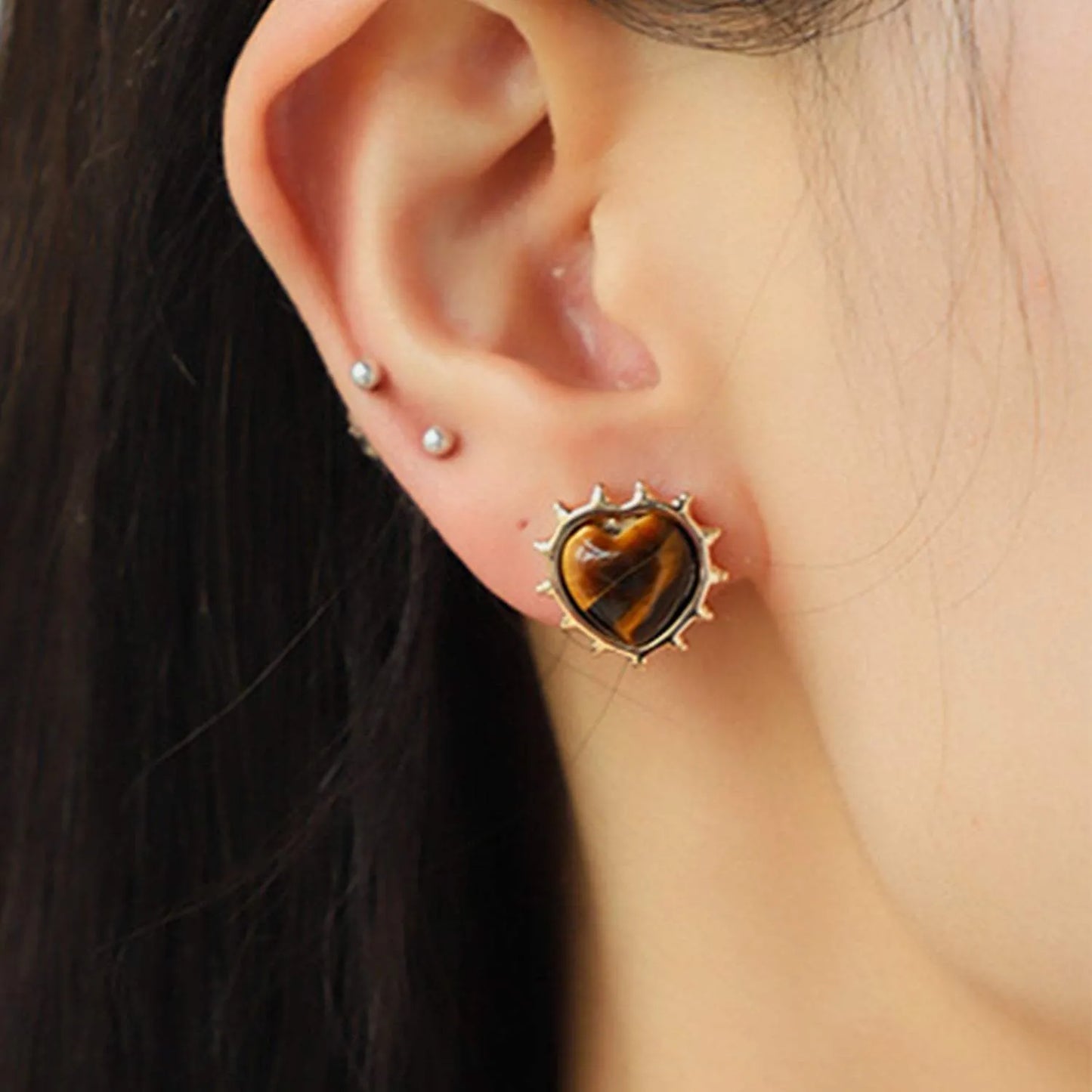 Heart & Geometric Alloy Earrings Earrings - Tophatter Daily Deals