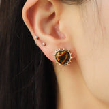 Heart & Geometric Alloy Earrings Earrings - Tophatter Daily Deals