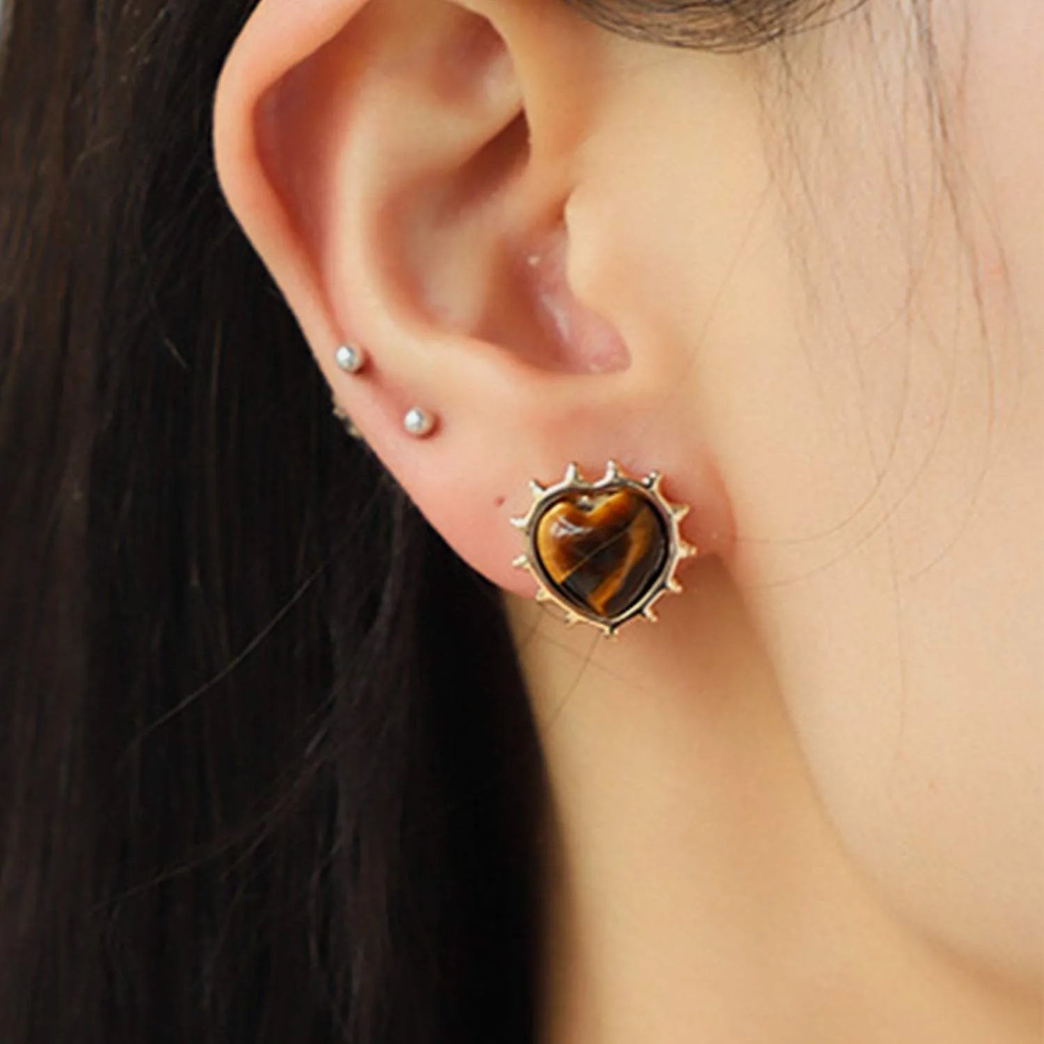 Heart & Geometric Alloy Earrings Earrings - Tophatter Daily Deals