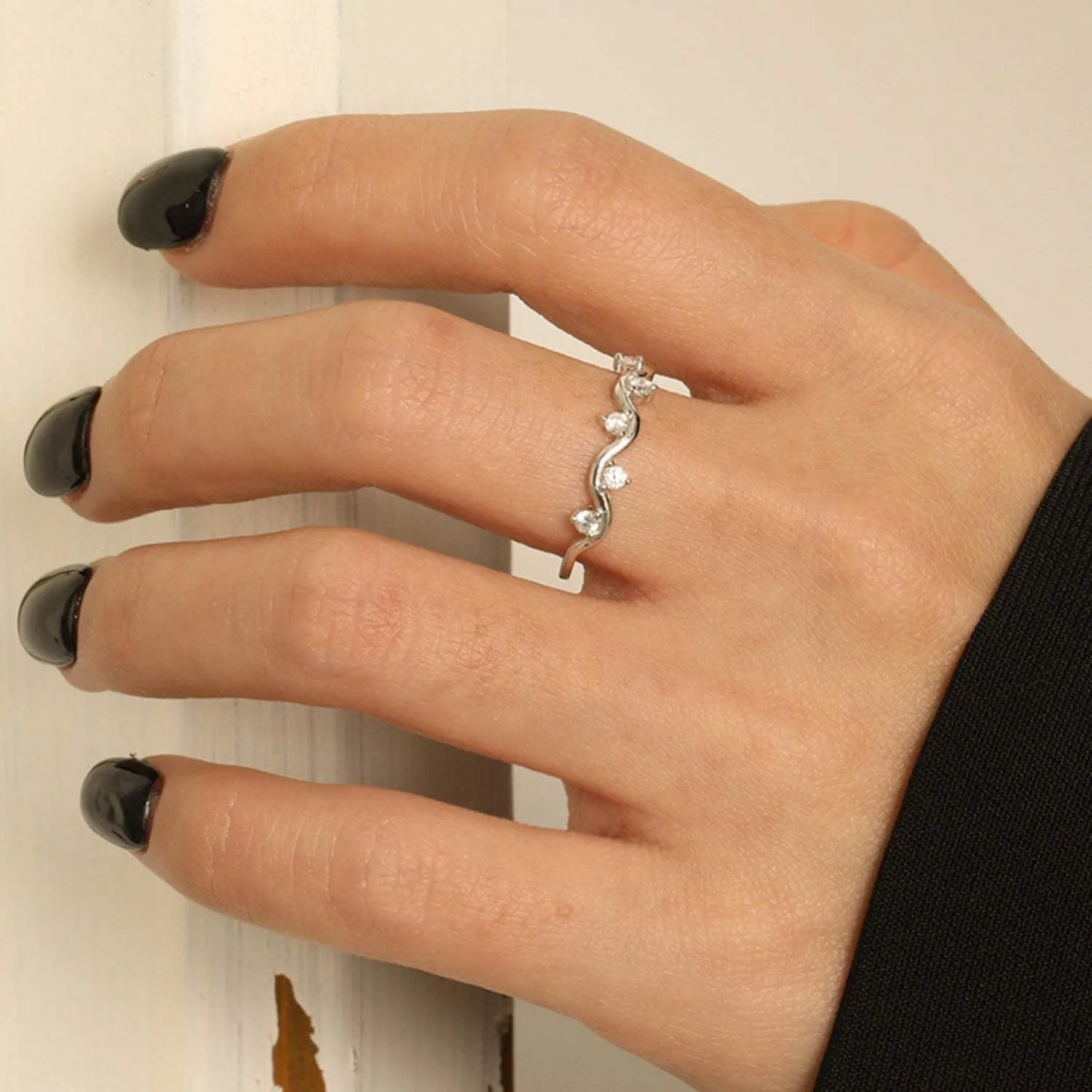 925 Sterling Silver Inlaid Zircon Ring Rings - Tophatter Daily Deals