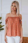 Floral Smocked Square Neck Top Blouses - Tophatter Daily Deals