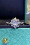 Floral 2 Carat Moissanite Crisscross Ring Moissanite - Tophatter Daily Deals