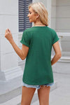 Round Neck Rolled Short Sleeve T-Shirt Women's T-Shirts - Tophatter Daily Deals