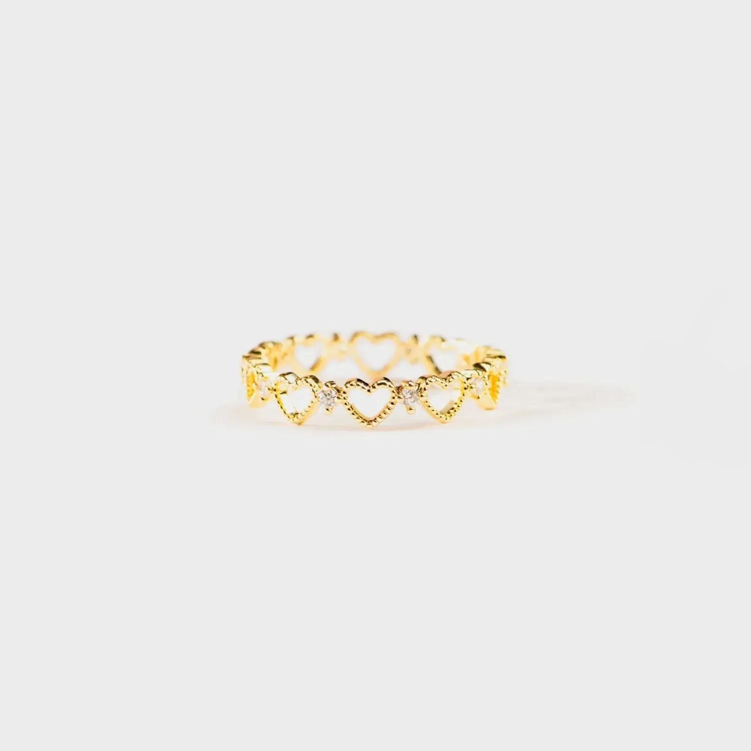 Heart Shape 18K Gold-Plated Ring Gold Rings - Tophatter Daily Deals