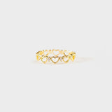 Heart Shape 18K Gold-Plated Ring Gold Rings - Tophatter Daily Deals