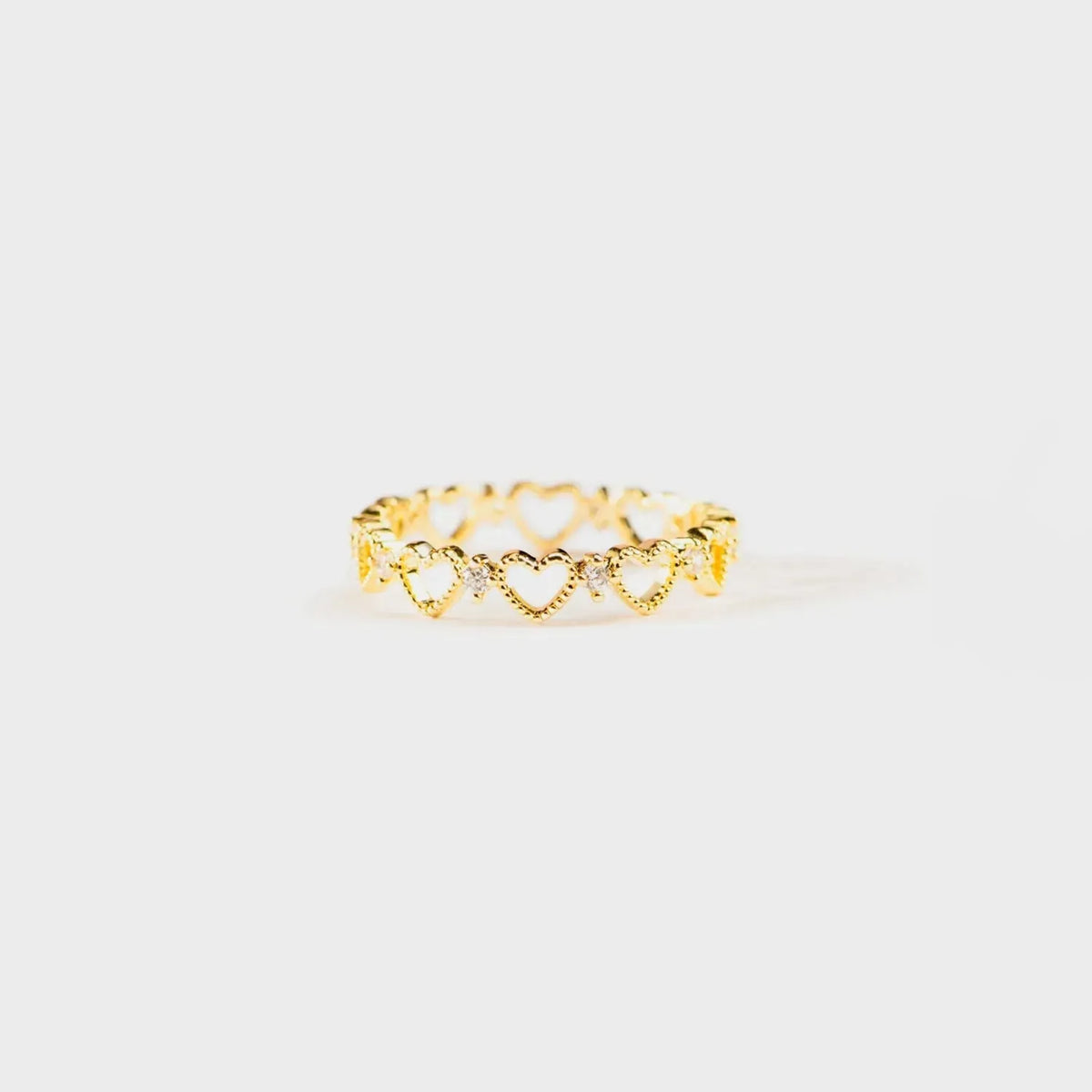 Heart Shape 18K Gold-Plated Ring Gold Rings - Tophatter Daily Deals