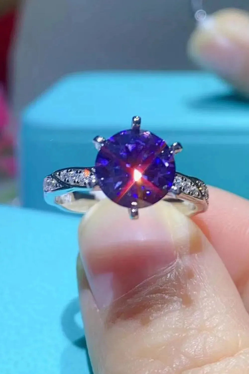 Nice To Meet You 2 Carat Moissanite 925 Sterling Silver Ring Moissanite - Tophatter Daily Deals