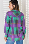 Zenana Plaid Button Up Long Sleeve Shacket - Tophatter Deals