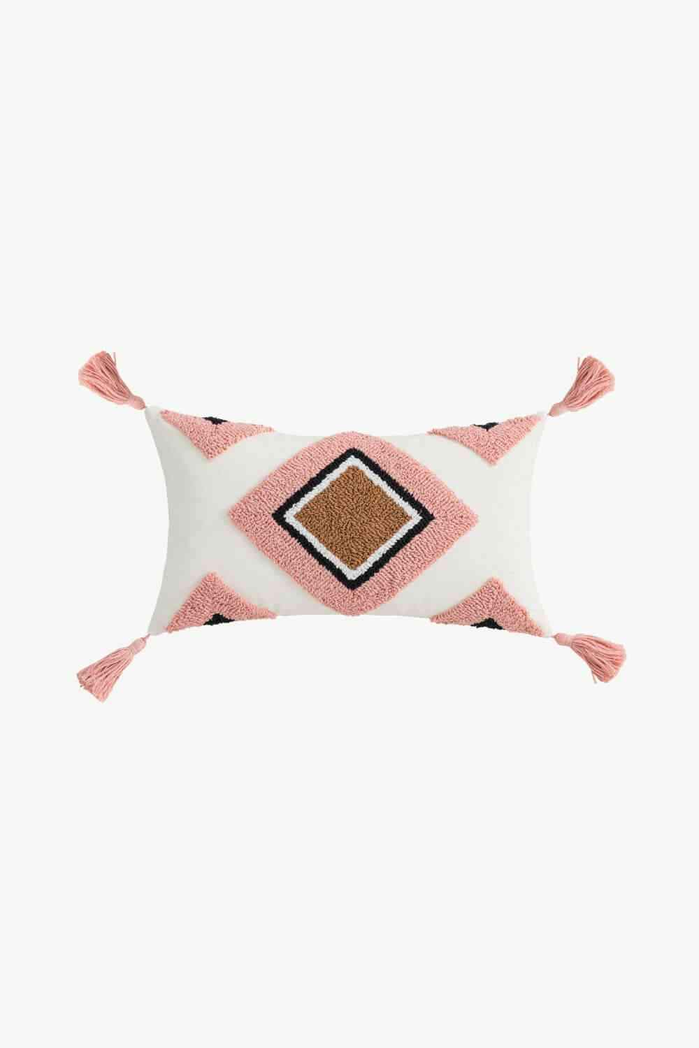 Geometric Graphic Tassel Decorative Throw Pillow Case Diamond-Shaped Elongated One Size Decorative Pillowcases - Tophatter Daily Deals