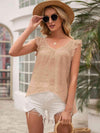 Tie Back V-Neck Ruffled Blouse Blouses - Tophatter Daily Deals