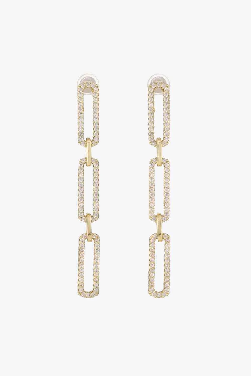 Rhinestone Chunky Chain Drop Earrings Earrings - Tophatter Daily Deals