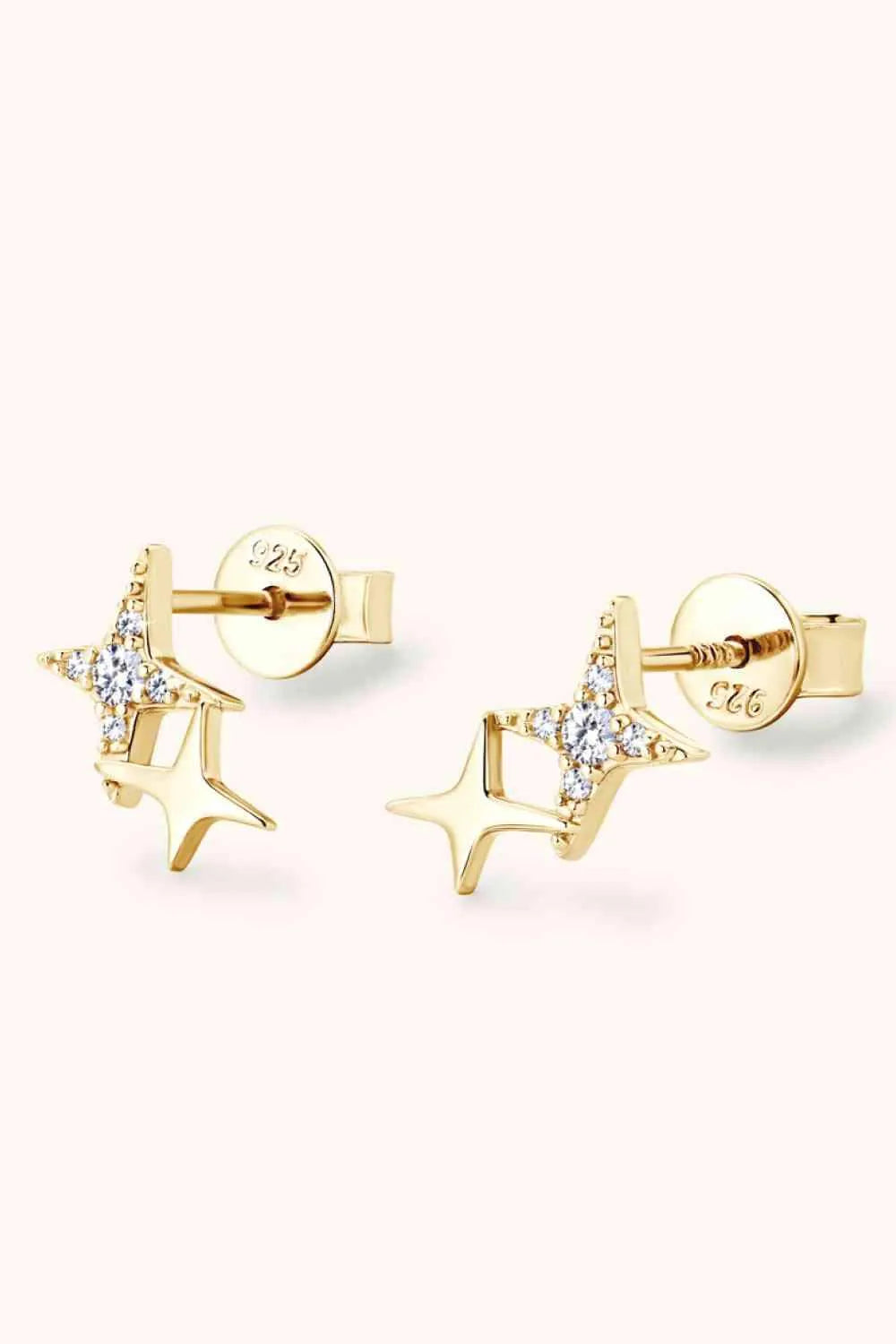 Moissanite 925 Sterling Silver Star Shape Earrings Moissanite - Tophatter Daily Deals