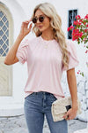 Round Neck Petal Sleeve T-Shirt Women's T-Shirts - Tophatter Daily Deals