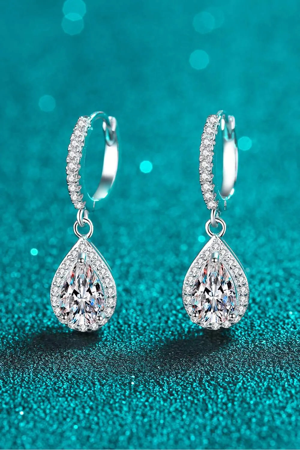Moissanite Teardrop Earrings Moissanite - Tophatter Daily Deals