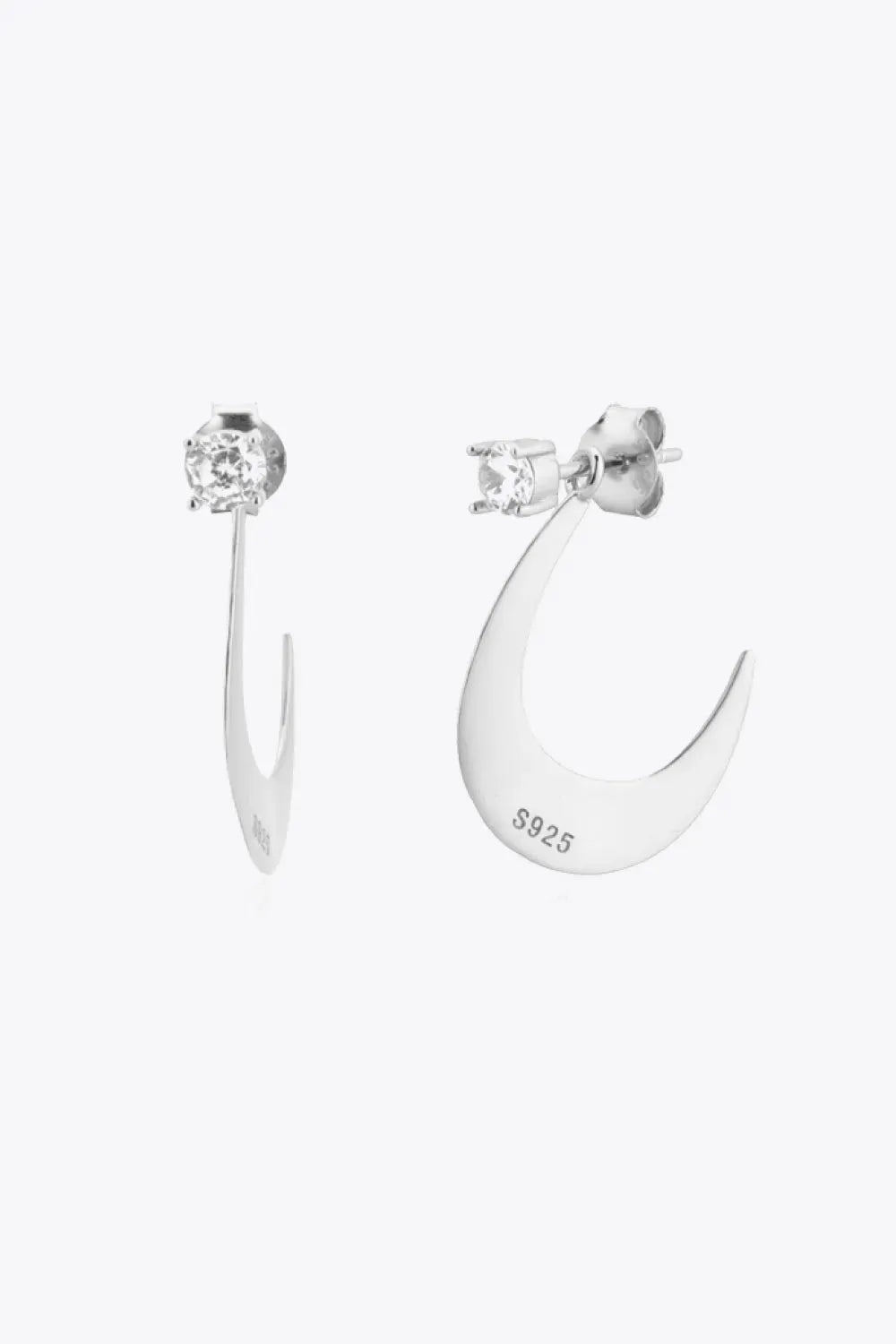 Zircon 925 Sterling Silver Earrings Silver One Size Earrings - Tophatter Daily Deals
